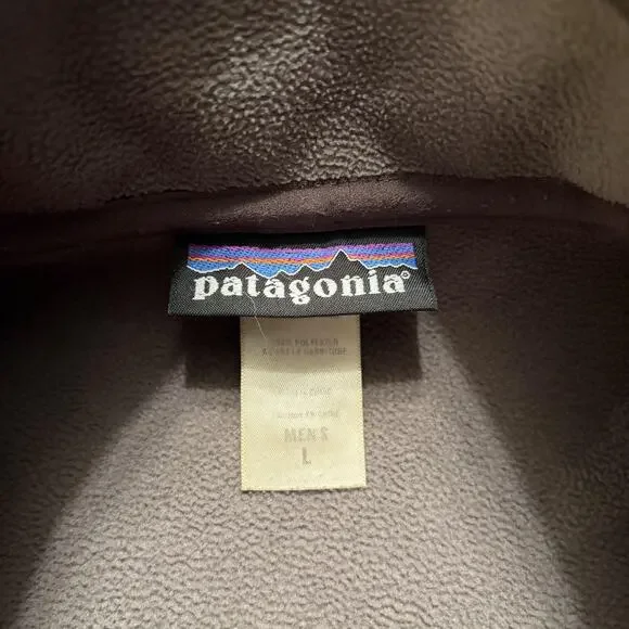 Patagonia Jacket Mens Large Green Softshell Fleece Lined Full Zip Hiking Walking - Picture 8 of 14